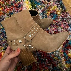 Sol Sana Suede Cowboy Biker Booties - Size US 7.5